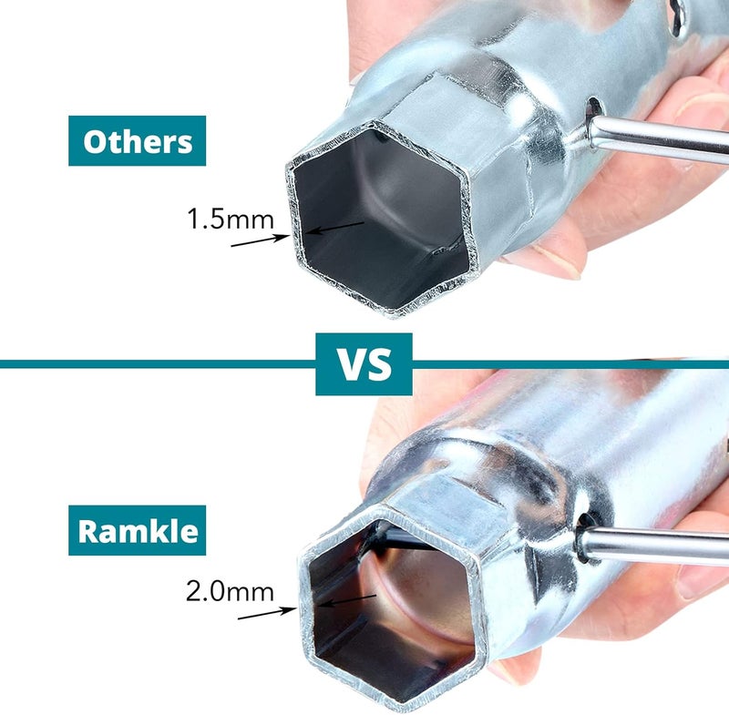 Ramkle Dual Hex Wrench Removal Tool for Anode Rod and Water Heater Element, 1-1/16 in x 1-1/2 in x 6 in, Hex Socket for All Residential and RV Camper Travel Trailer Motorhome - Image 3